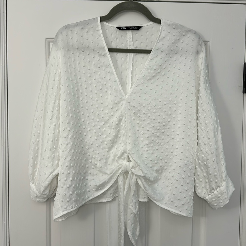Zara White Blouse